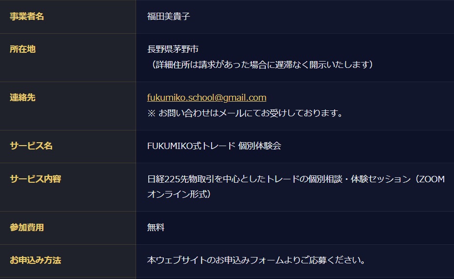 FUKUMIKO式トレード