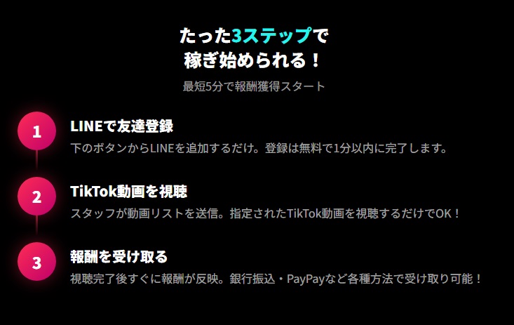 TikTok動画報酬プログラム